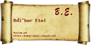 Báber Etel névjegykártya